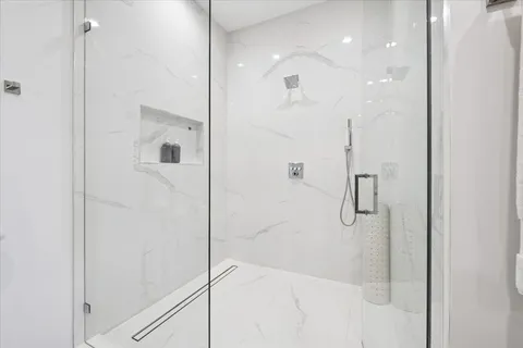 a bathroom with a shower
