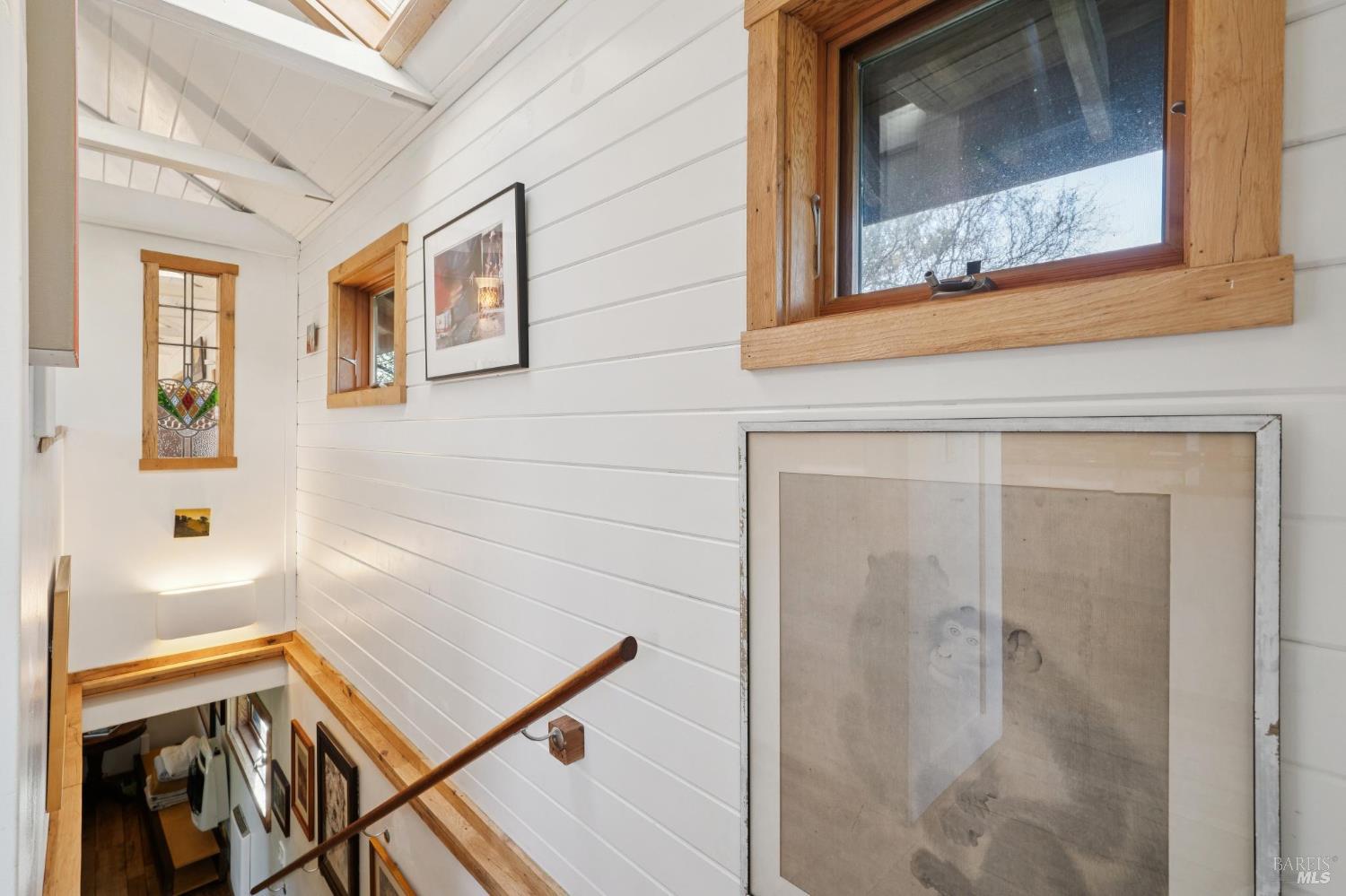 180 Maple Road Bolinas, CA 94924 - Photo 28 of 99 Stairs leading to the lower level where the primary bedroom, bathroom, and laundry room are located