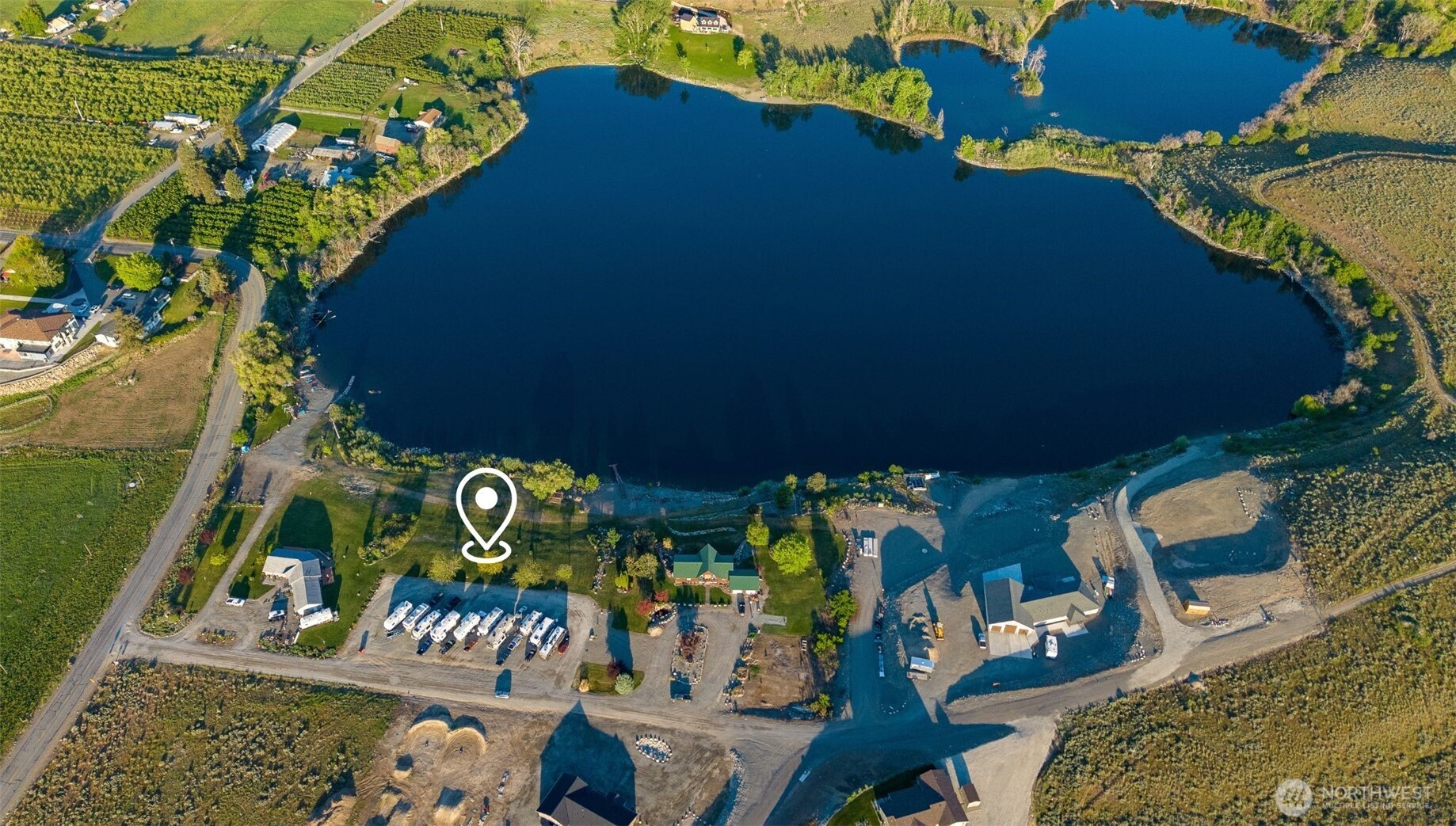 an outdoor space with seating