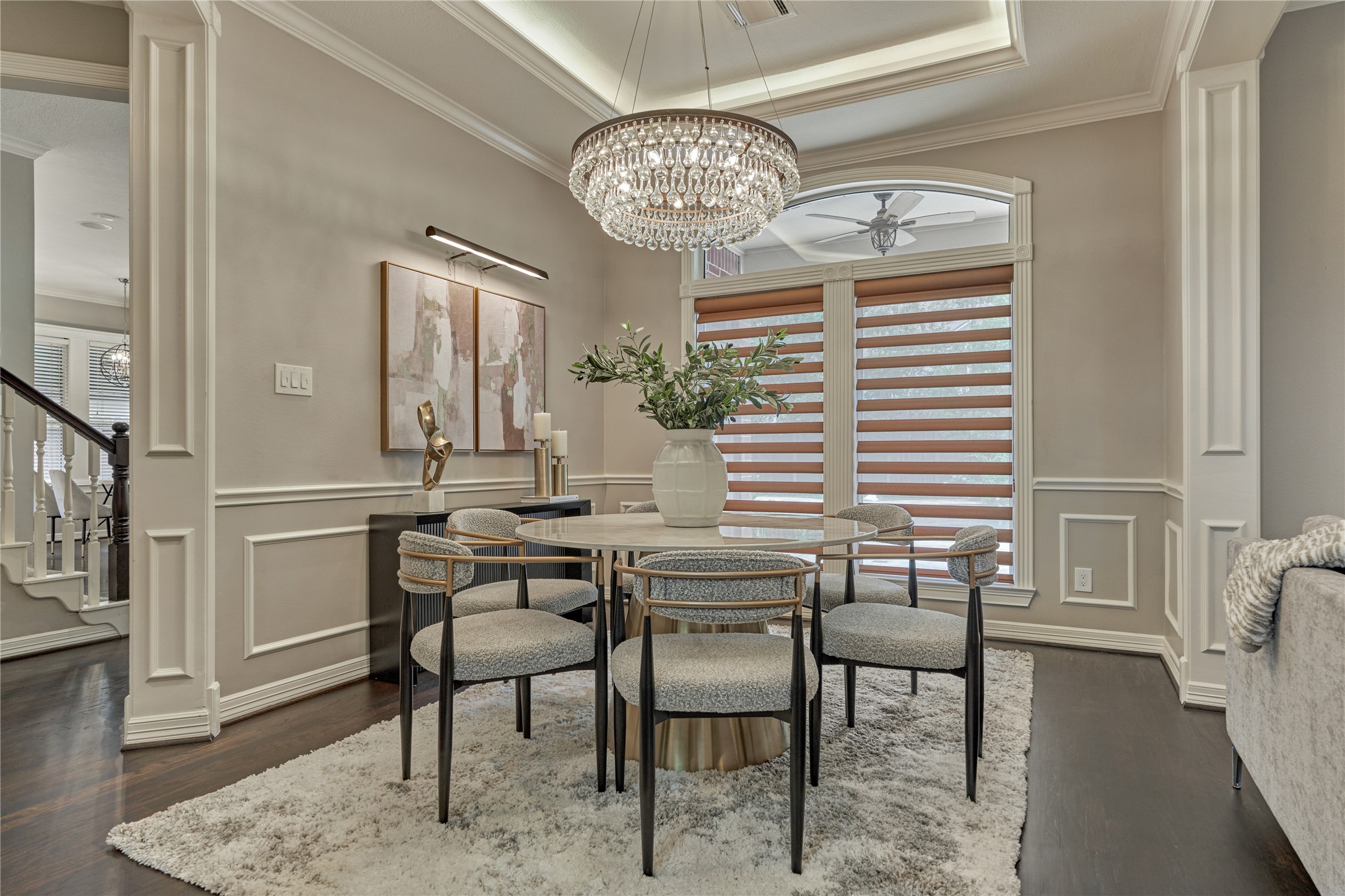 7 Gentry Oak Court Spring, TX 77381 - Photo 13 of 50 a view of a dining room with furniture and chandelier