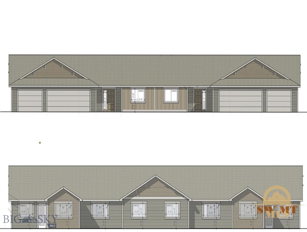 9848 Durston Road, Unit B Bozeman, MT 59718 - Photo 1 of 1 Front & Rear Elevations