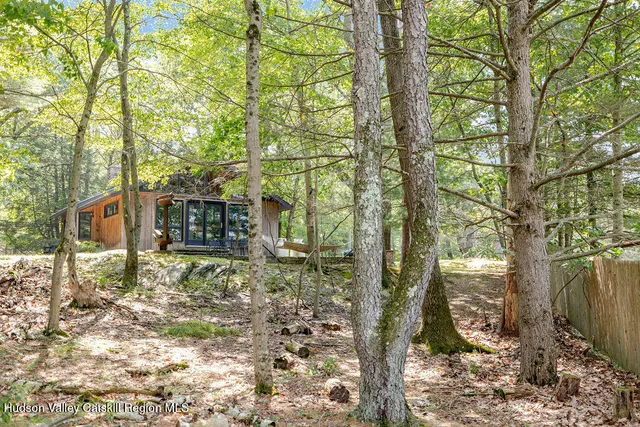 a backyard of a house with lots of green space