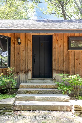a view of a door of the house