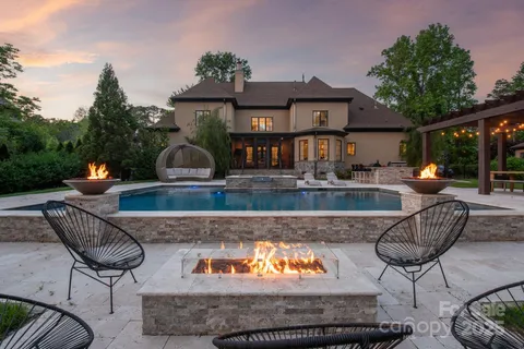 a front view of house with outdoor seating space
