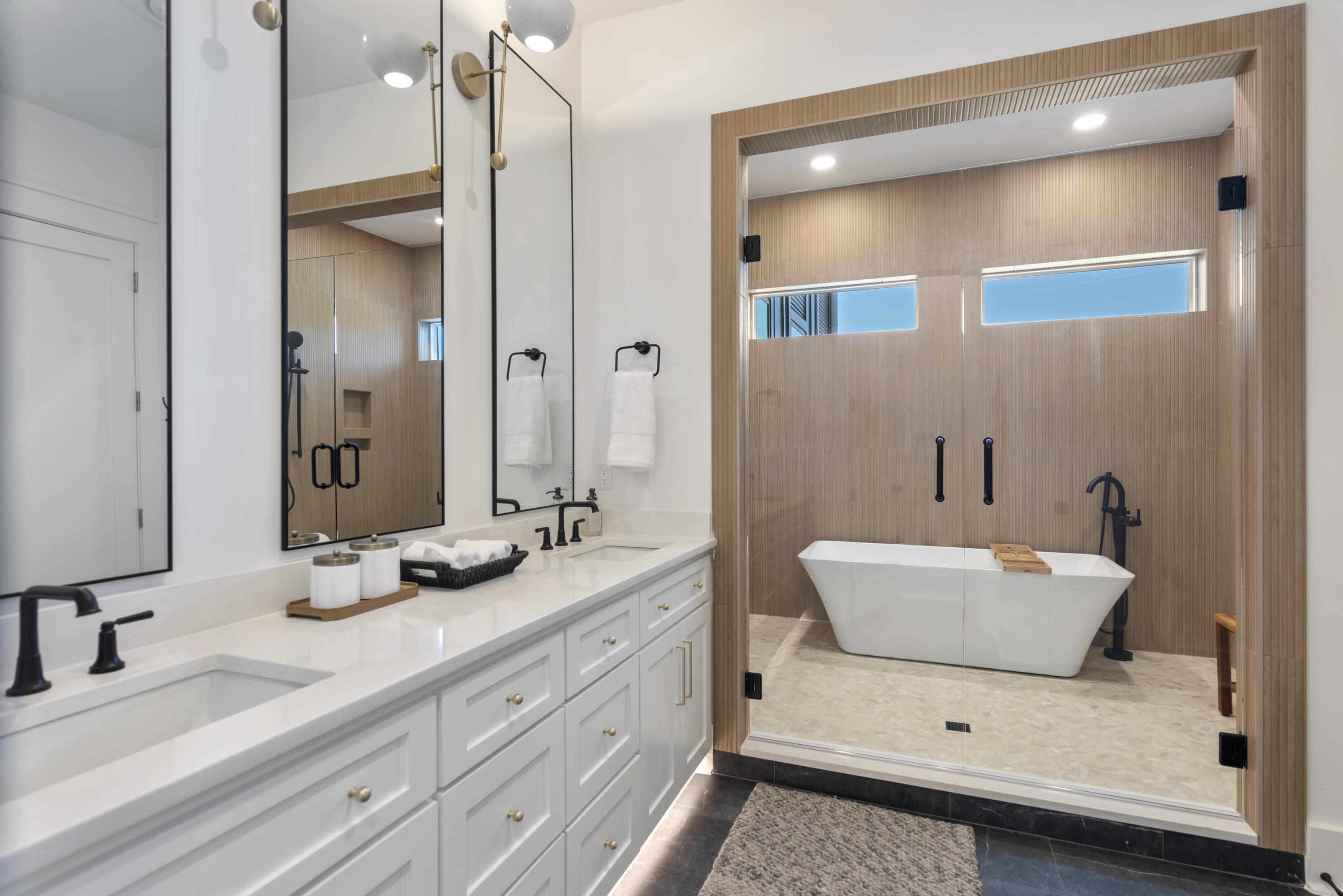 185 Dune Drive Santa Rosa Beach, FL 32459 - Photo 30 of 53 a bathroom with a sink double vanity and a mirror