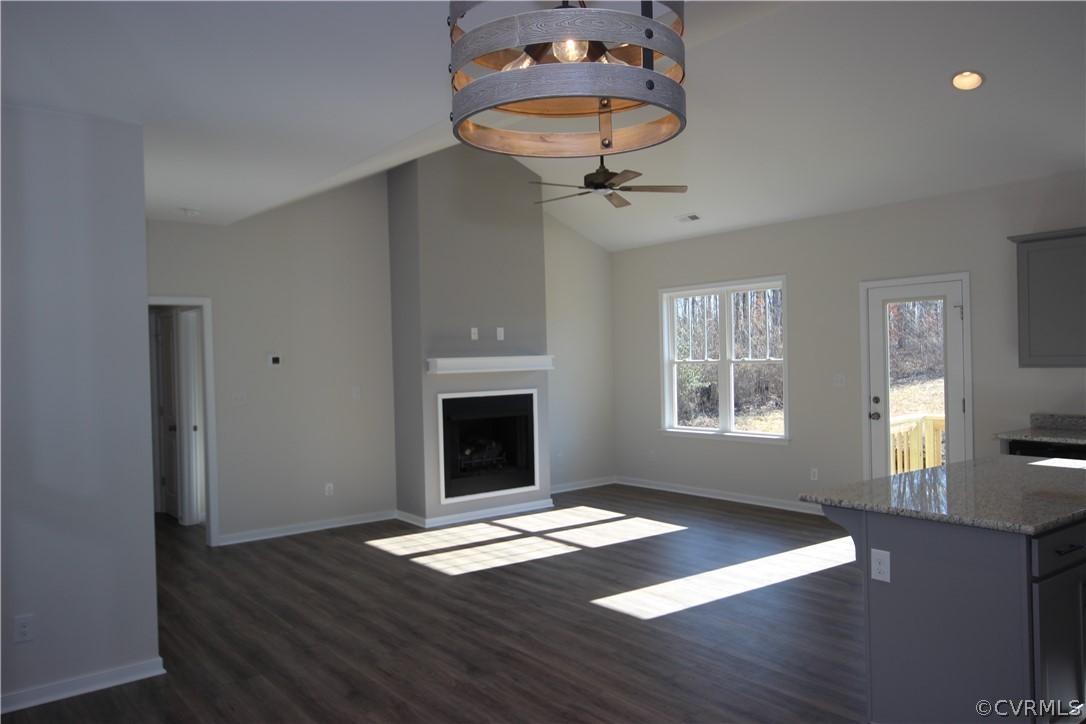 165 New S Ridge Road Bumpass, VA 23024 - Photo 4 of 26 a view of empty room with wooden floor and fan