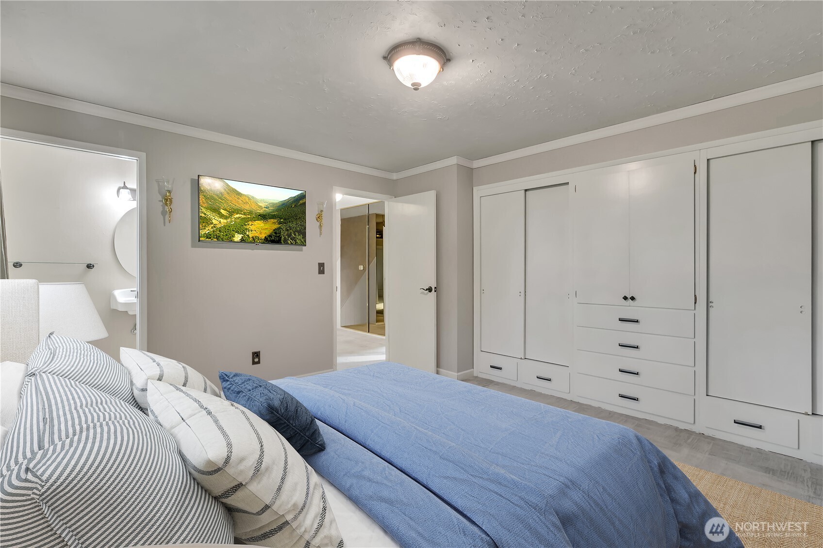 29820 6th Avenue South Federal Way, WA 98003 - Photo 17 of 40 a bedroom with a bed and a flat screen tv