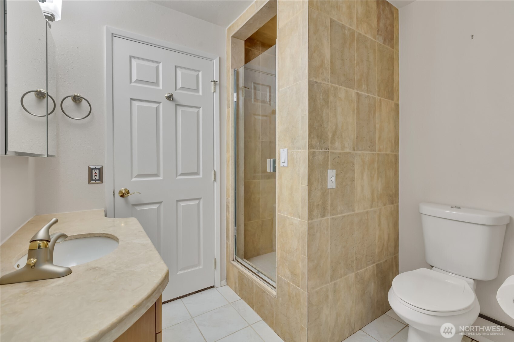 29820 6th Avenue South Federal Way, WA 98003 - Photo 27 of 40 a bathroom with a granite countertop sink toilet and shower