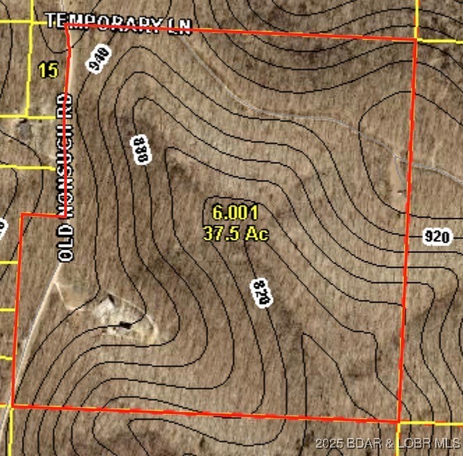 1070 Old Nonsuch Road Camdenton, MO 65020 - Photo 41 of 46 Lot line with contour elevation lines