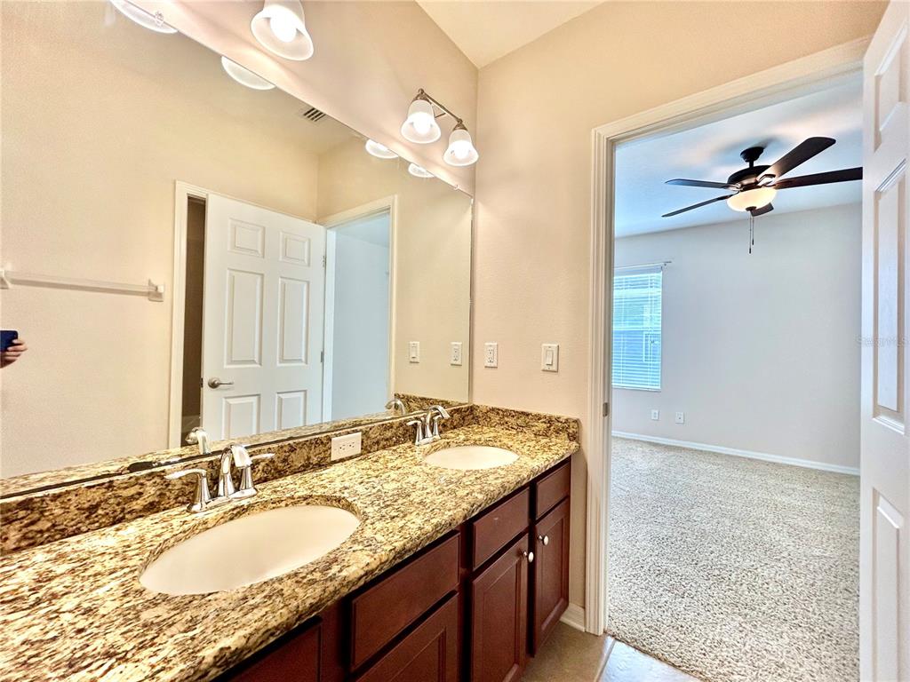 11210 Roseate Drive Tampa, FL 33626 - Photo 33 of 50 a bathroom with a granite countertop sink and a mirror
