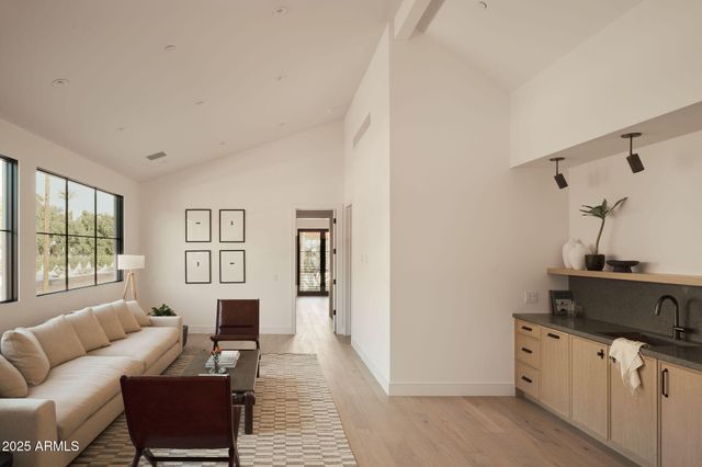 a living room with furniture