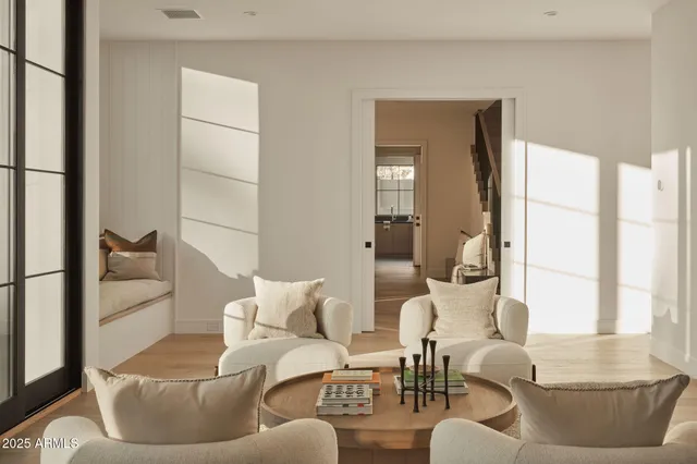 a living room with furniture