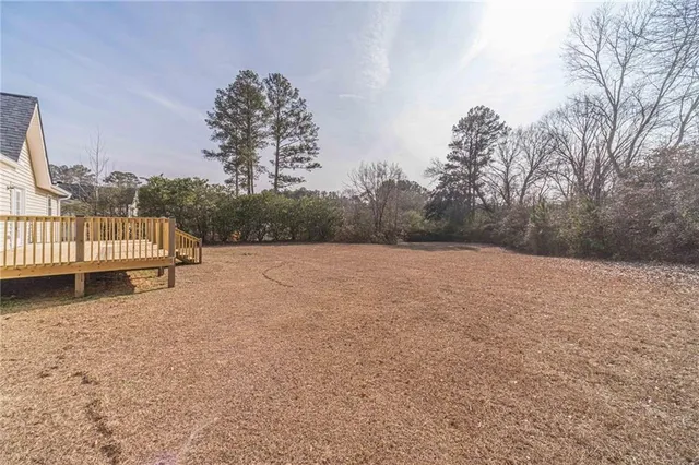 a view of a house with a large window