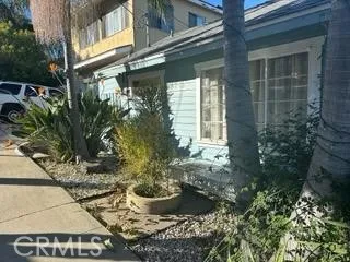 a potted plant sitting in front of a house