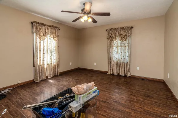 wooden floor and windows in a room