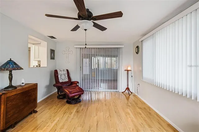 a living room with furniture