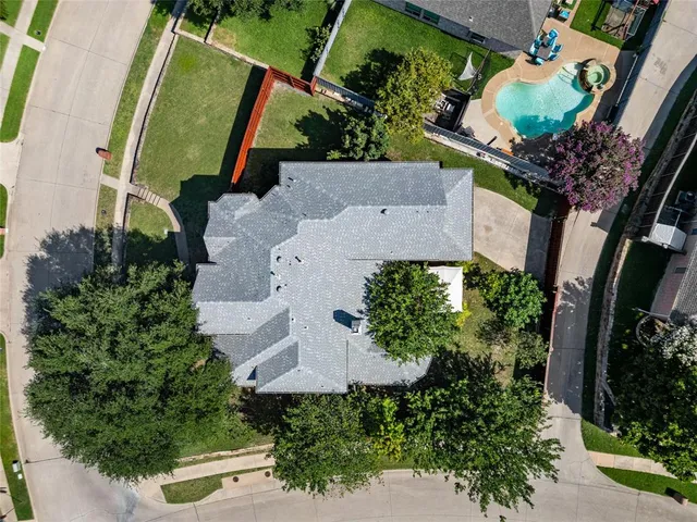 an aerial view of a house