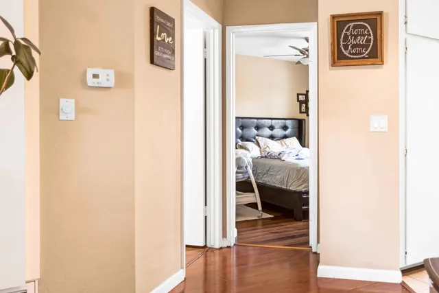 a way to rooms with wooden floor