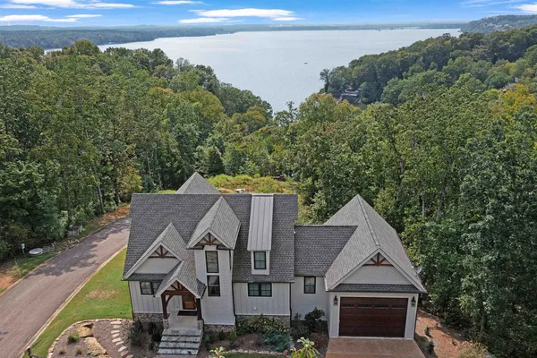 an aerial view of a house