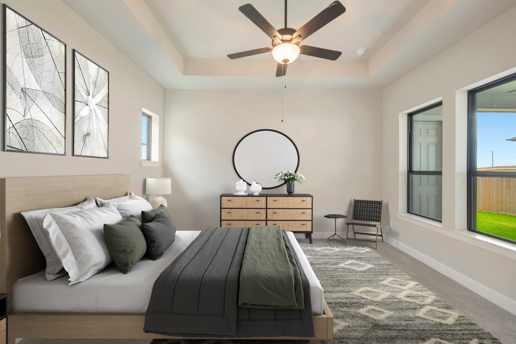 2722 Cottage Place Rosharon, TX 77583 - Photo 5 of 50 a bedroom with a bed and a chandelier