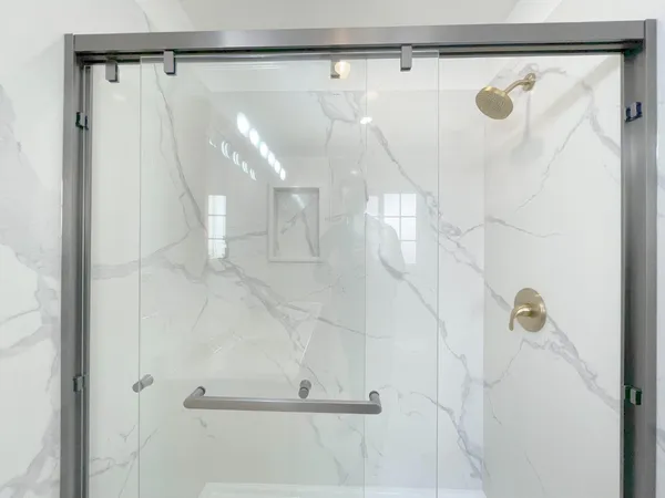 a bathroom with a shower