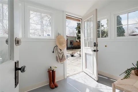 a view of entryway with wooden floor