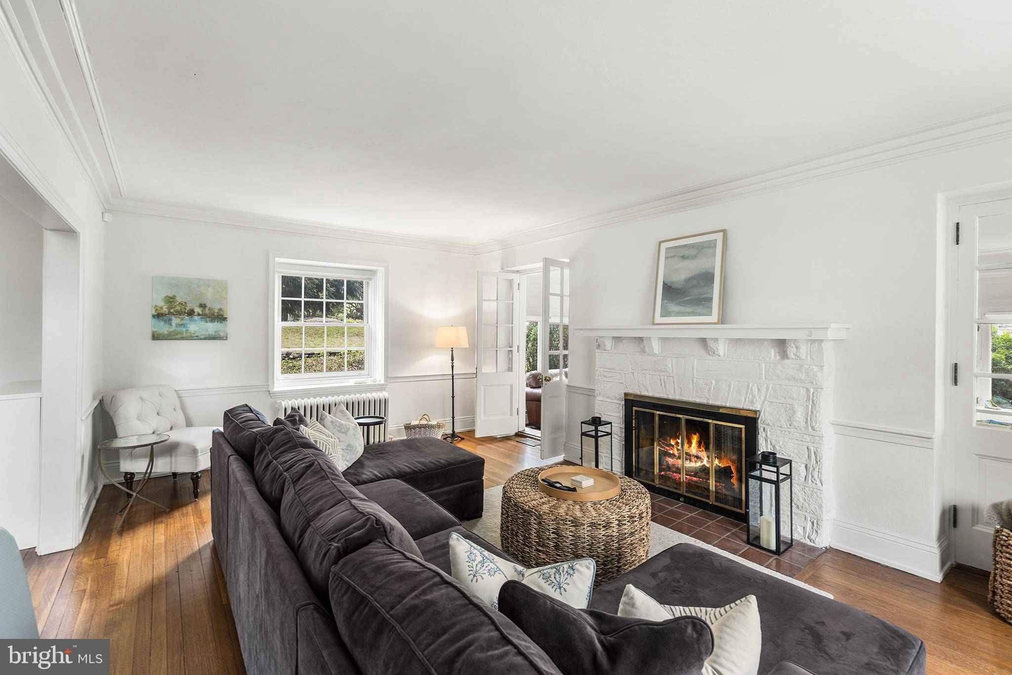 16 Radcliff Road Bala Cynwyd, PA 19004 - Photo 12 of 40 Living Room with Fireplace