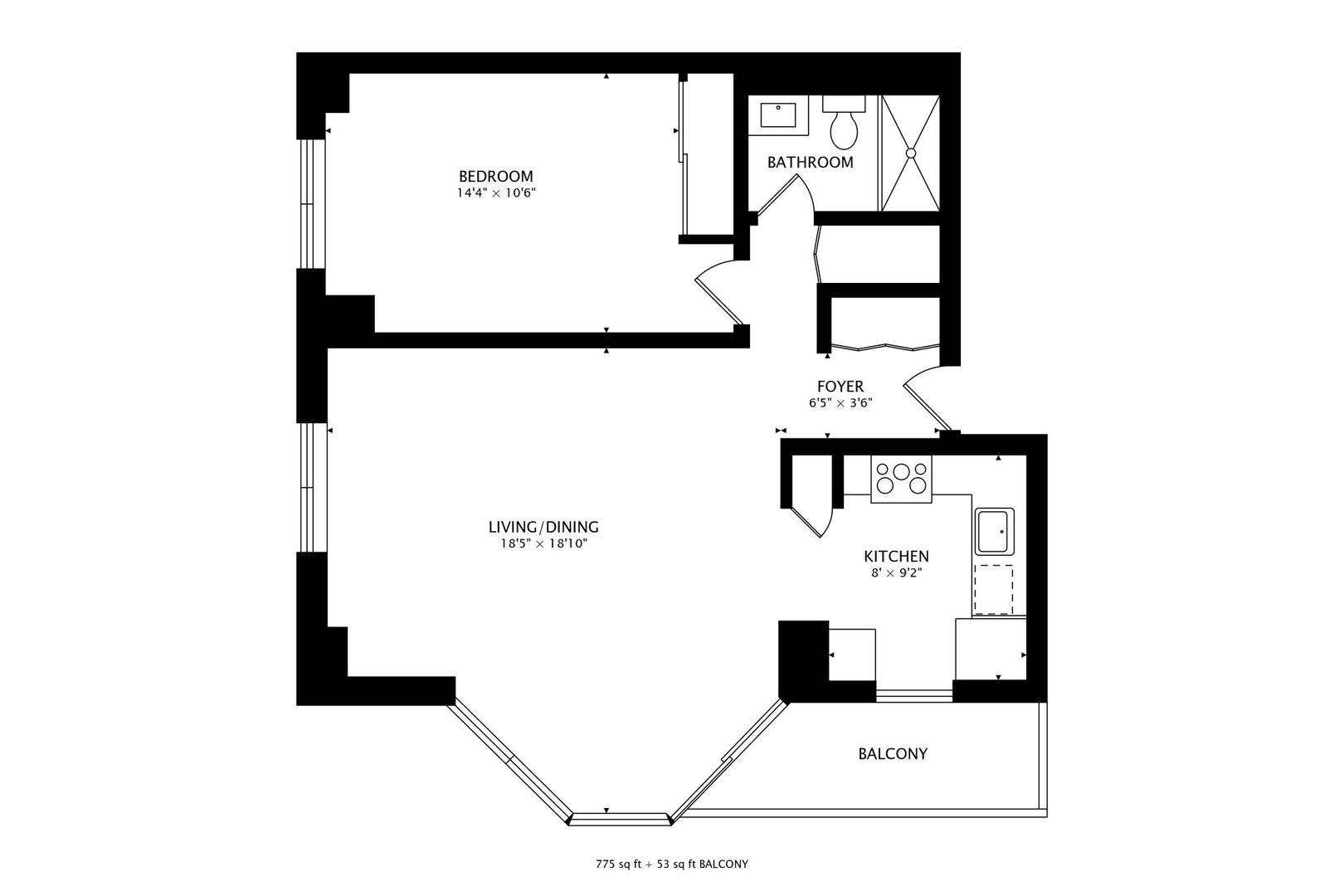 33 West Delaware Place, Unit 12K Chicago, IL 60610 - Photo 21 of 21 a picture of a floor plan