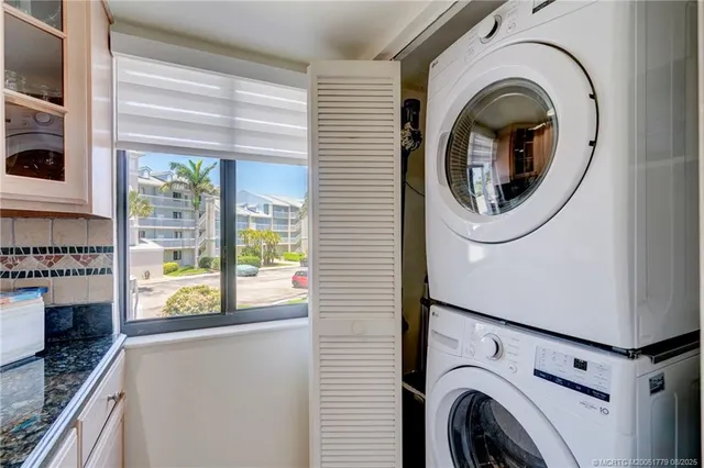 a view of a washer and dryer in a kitchen