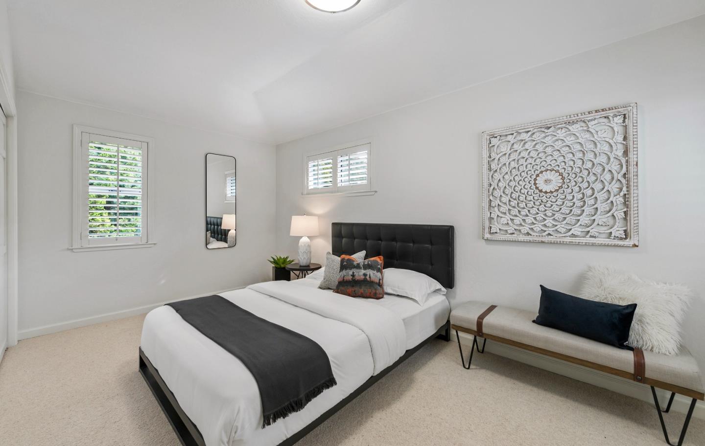 360 Iris Way Palo Alto, CA 94303 - Photo 17 of 28 a bedroom with bed and a night stand