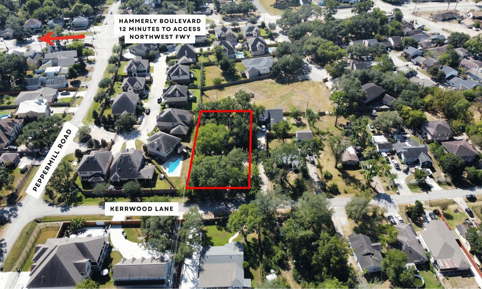 9209 Kerrwood Lane Houston, TX 77080 - Photo 1 of 11 an aerial view of residential houses with outdoor space and street view