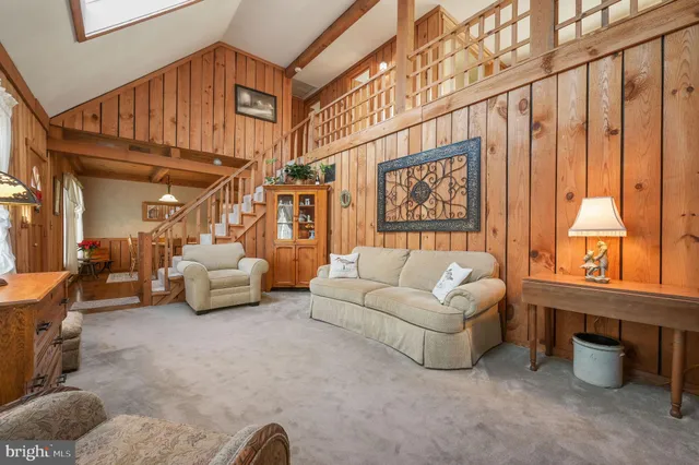 a living room with furniture