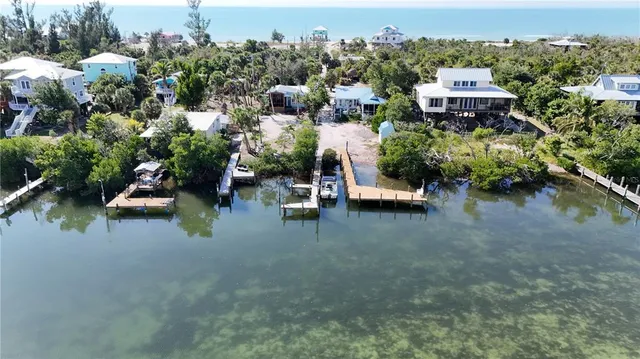 a view of a lake with beach