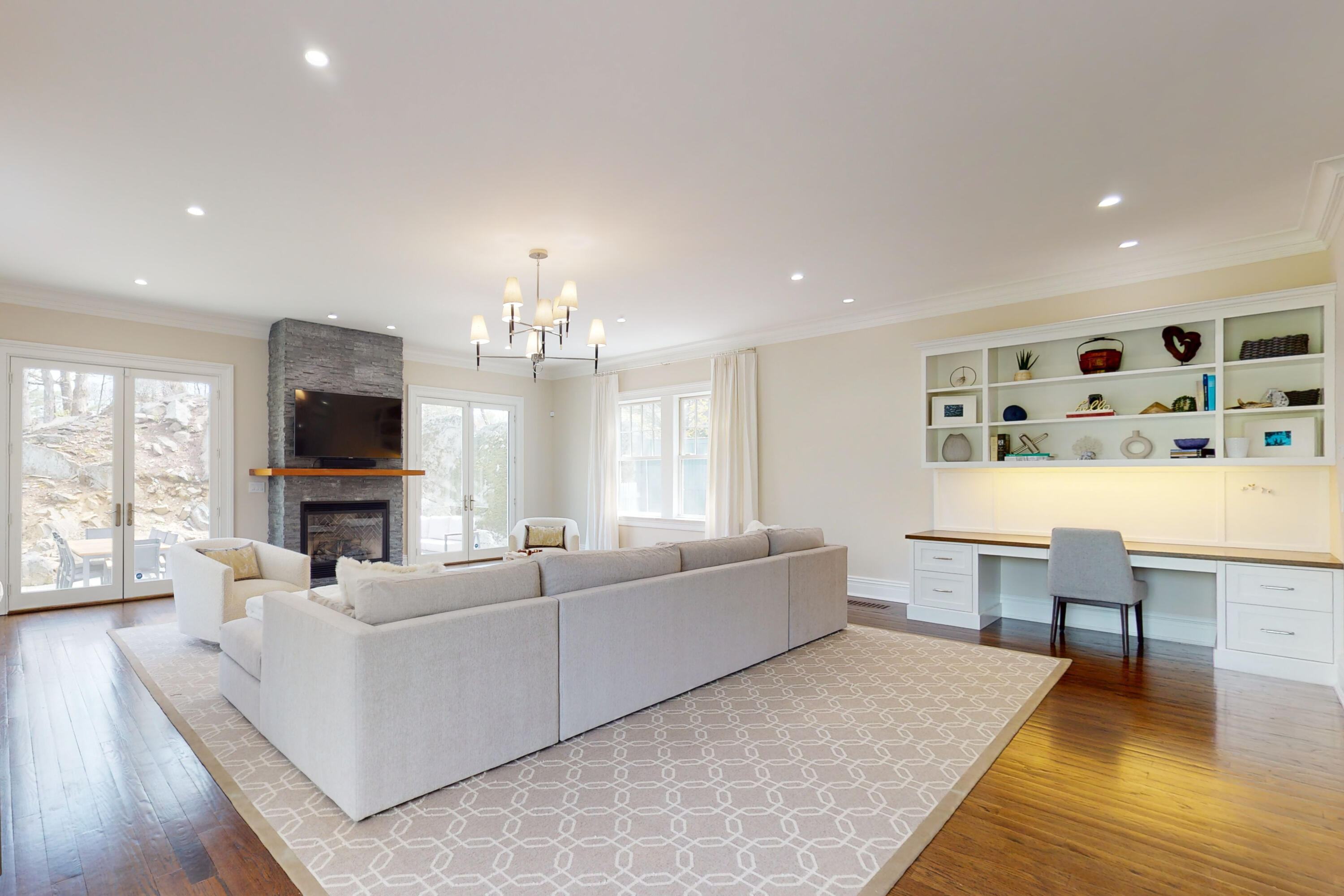 18 Cat Rock Road Cos Cob, CT 06807 - Photo 13 of 37 a living room with furniture and a flat screen tv