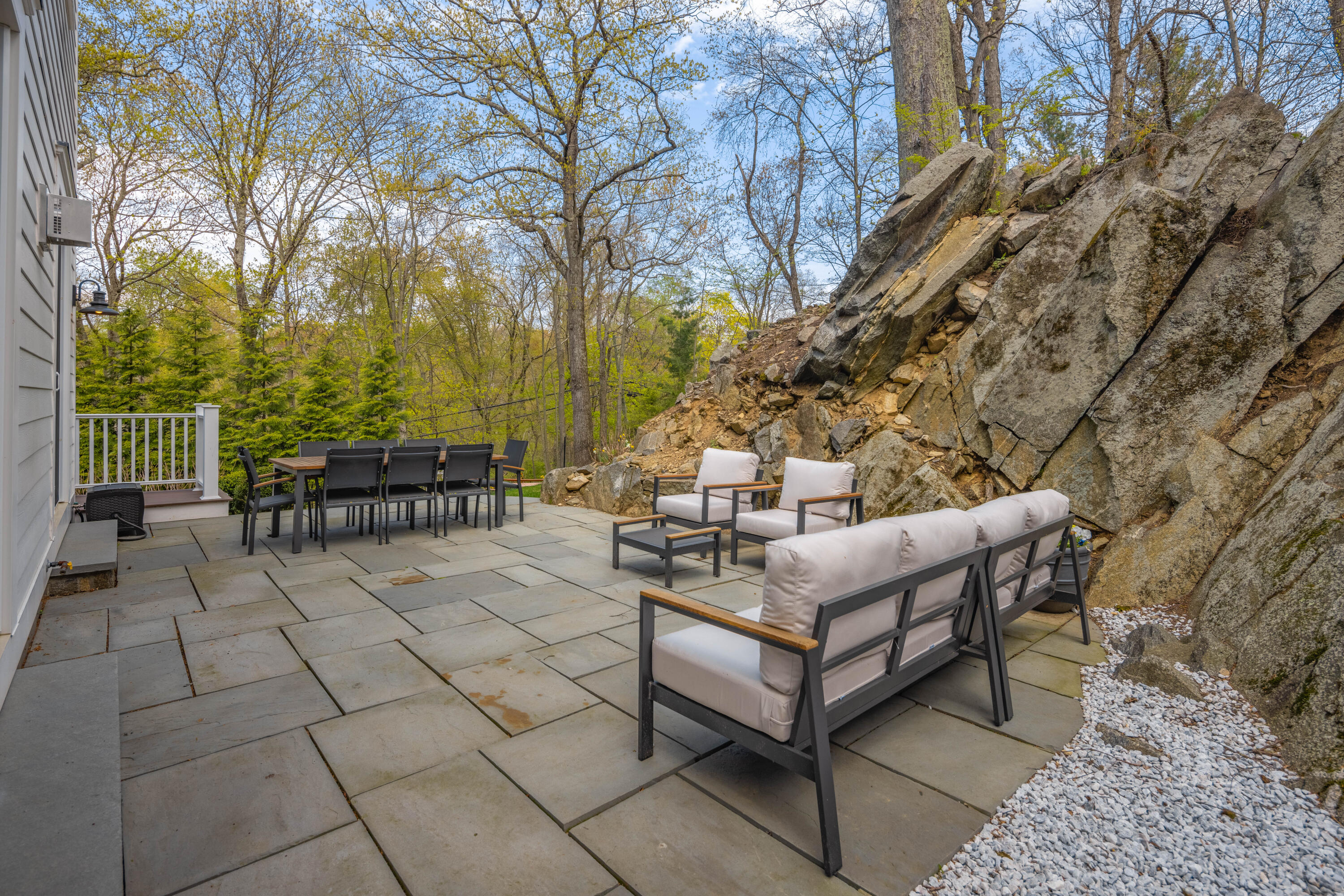 18 Cat Rock Road Cos Cob, CT 06807 - Photo 31 of 37 a view of a terrace with furniture and trees