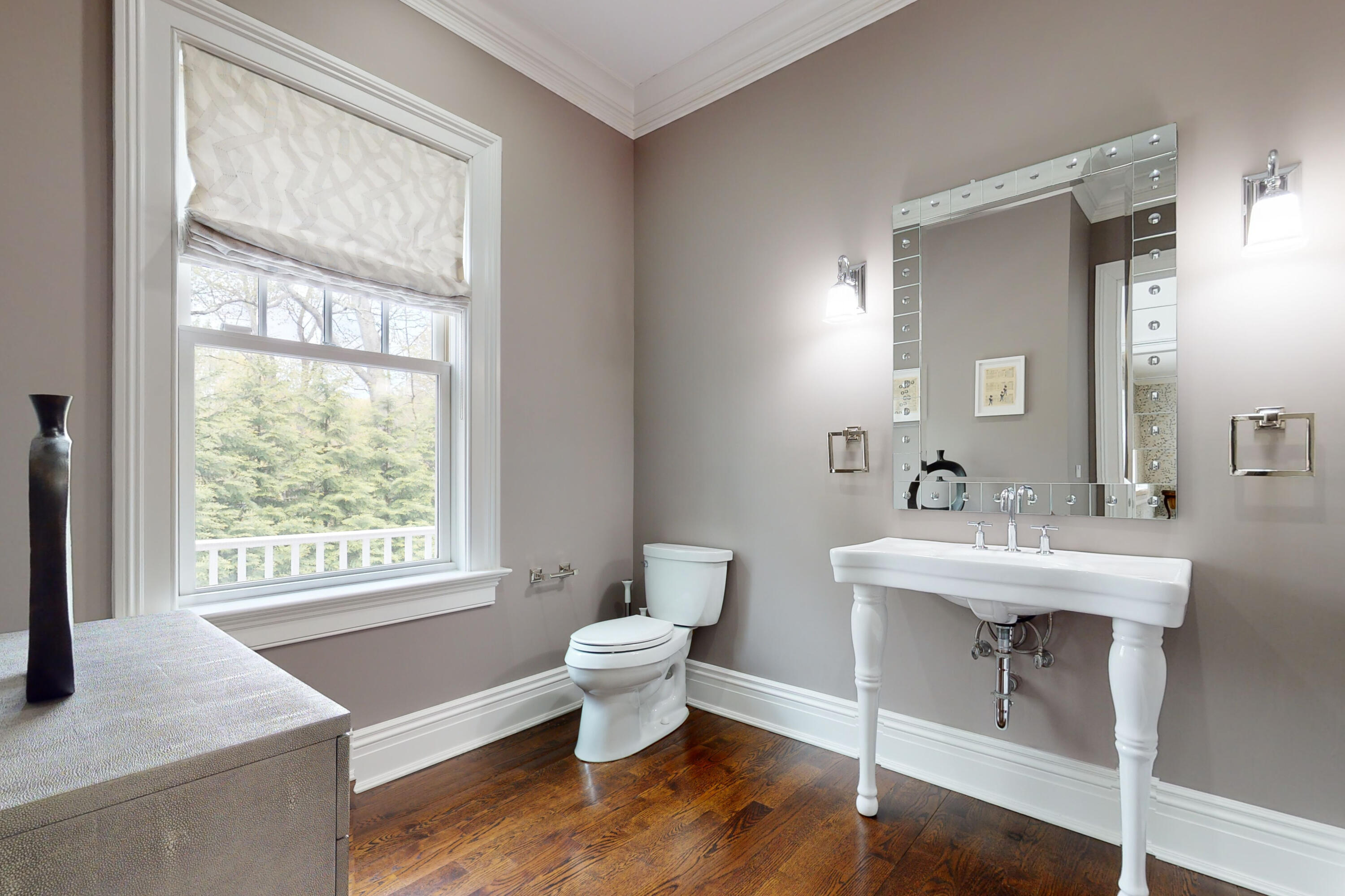 18 Cat Rock Road Cos Cob, CT 06807 - Photo 7 of 37 a bathroom with a toilet sink and mirror