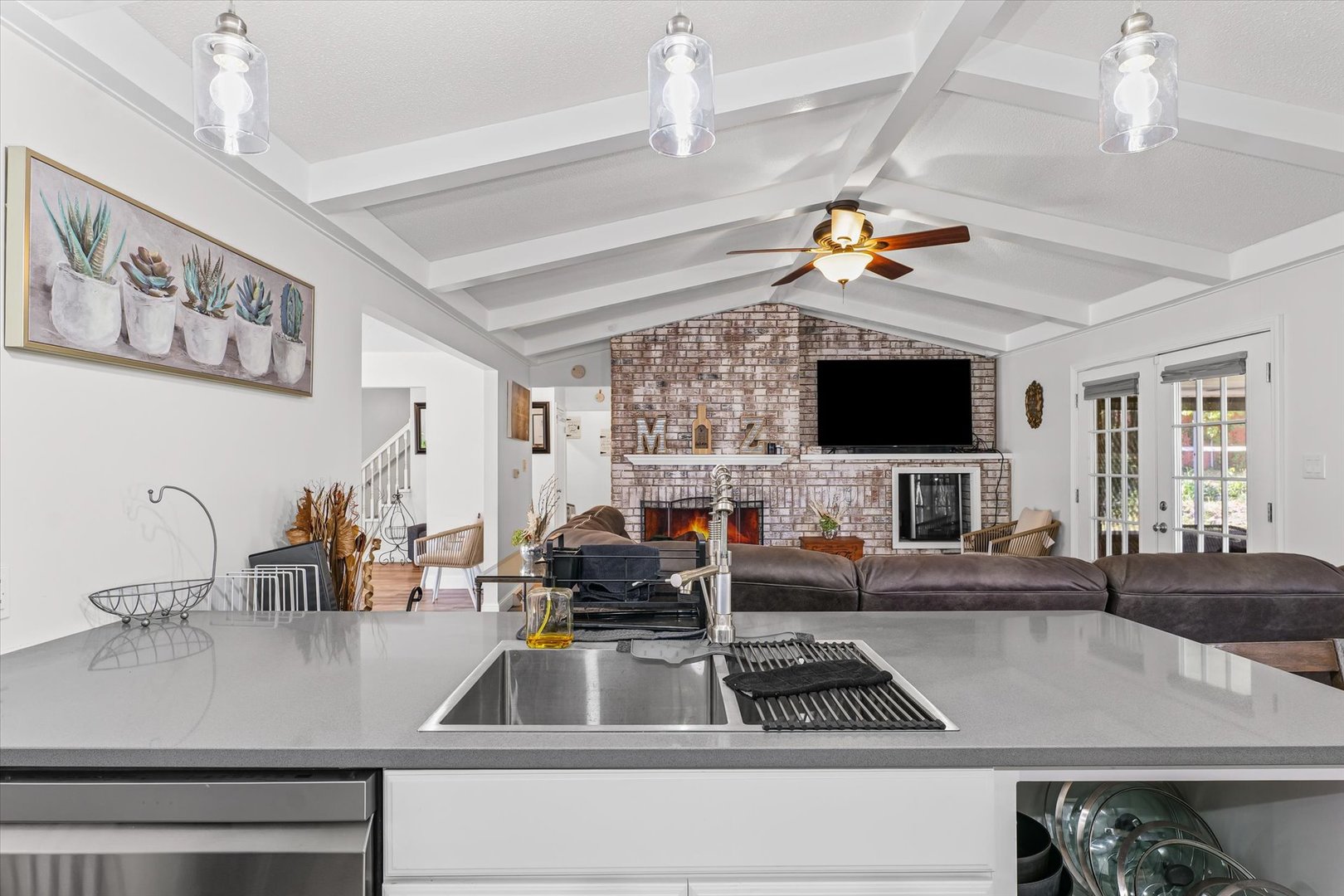 101 Thornhill Drive Danville, IL 61832 - Photo 18 of 42 a kitchen with a sink a counter top space and living room view