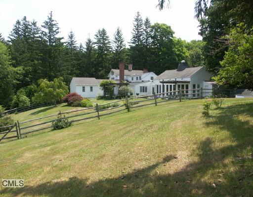a view of a house with swimming pool and garden