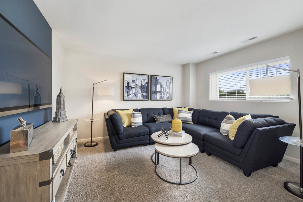 2368 Alison Avenue Pingree Grove, IL 60140 - Photo 2 of 20 a living room with furniture a flat screen tv and a large window