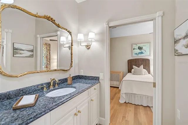 a view of lake with green space