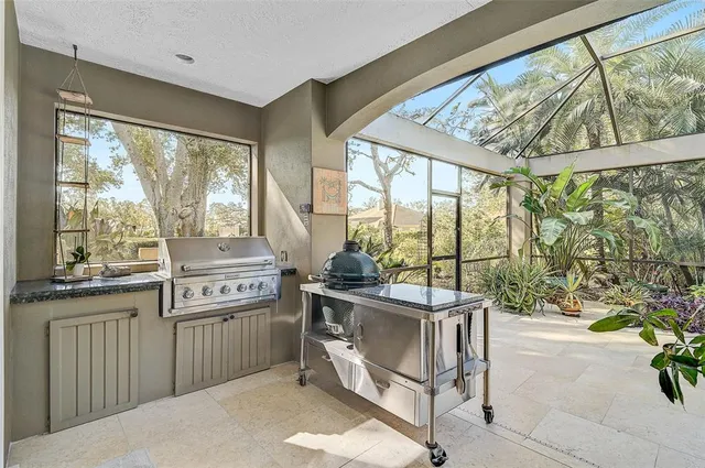 a view of a lake with a city