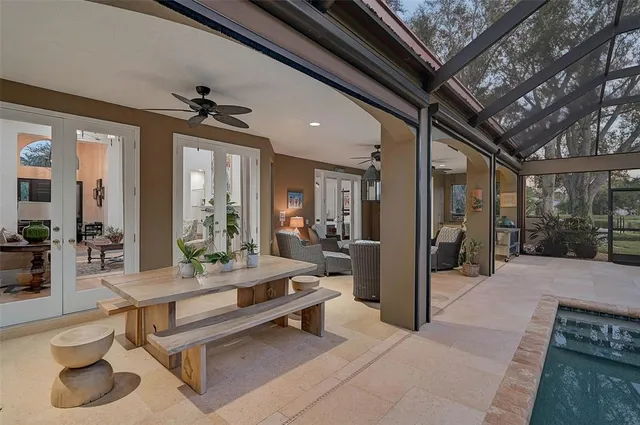 a living room with furniture