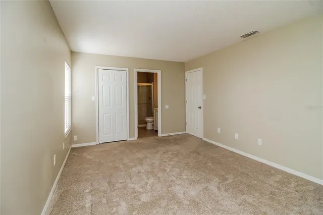 an empty room with an entryway
