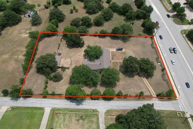 an aerial view of a house