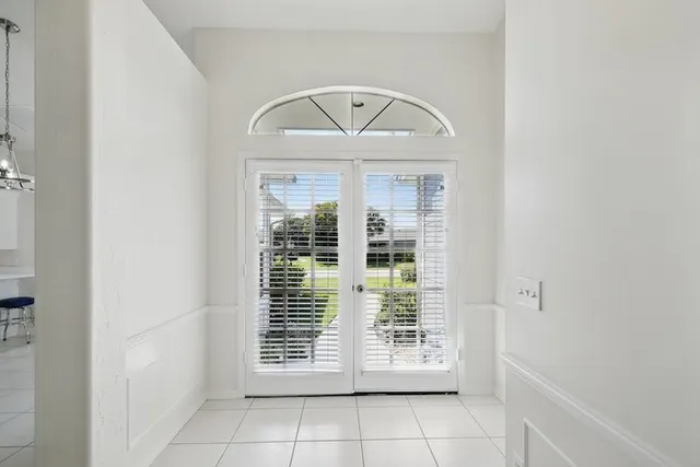 a view of an entryway with a window