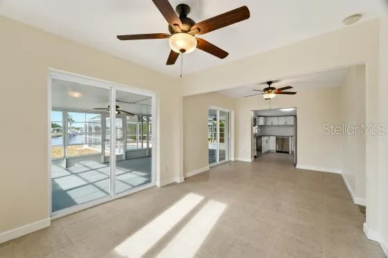 a view of a swimming pool with a porch