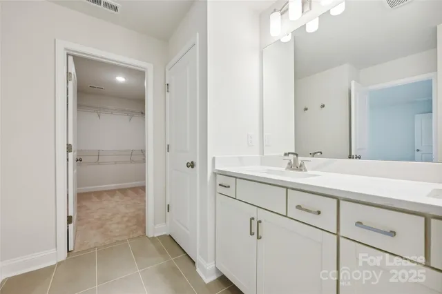 a bathroom with a sink a shower and a mirror