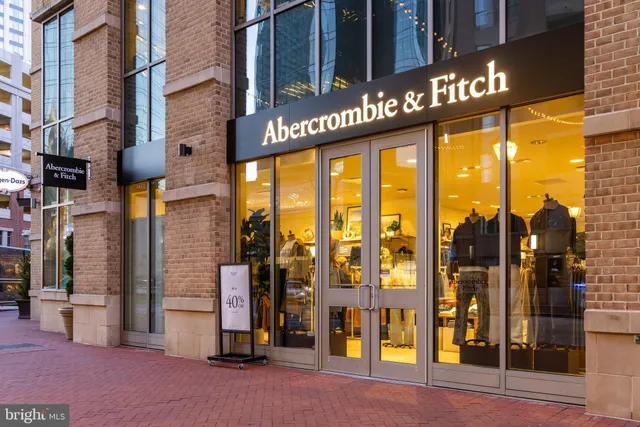 a view of a building with a glass door