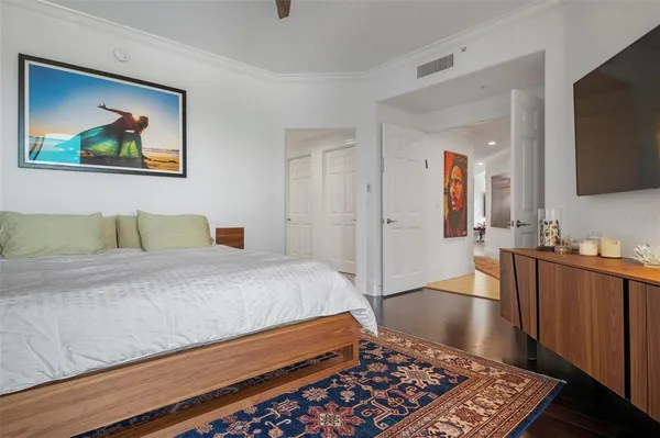 a view of a backyard with plants and a patio