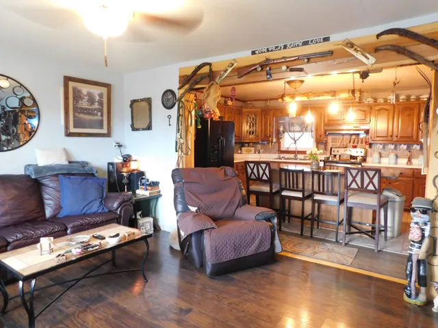 a living room with furniture